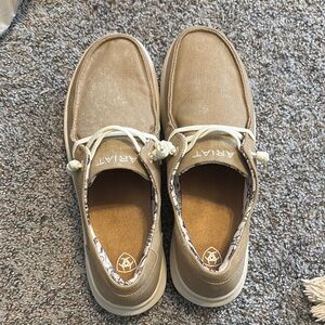 Ariat Tan Loafers Slip-Ons with Moccasin Stitching